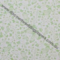 Butterflies Design Metallic-Green-Metallic Paper