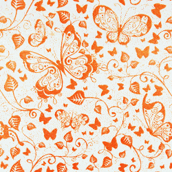Butterflies Design Metallic-Orange-Metallic Paper