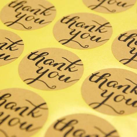 Round Kraft Thank You Sticker