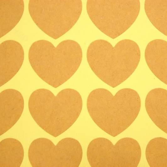 Kraft Heart Stickers