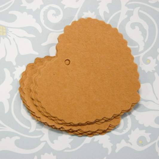 Kraft Heart Tags