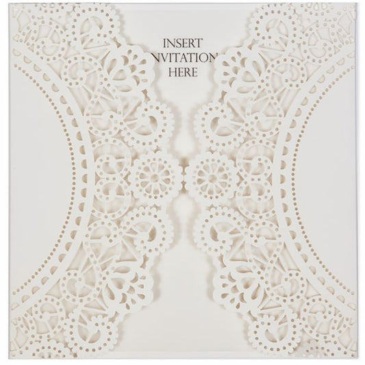 Lasercut Doily Wallet - White