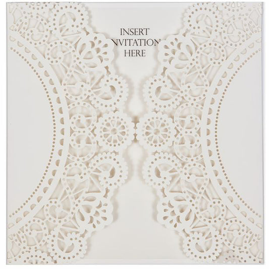 Lasercut Doily Wallet - White